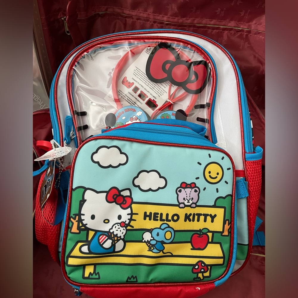Hello Kitty Red and Blue Kids Backpack